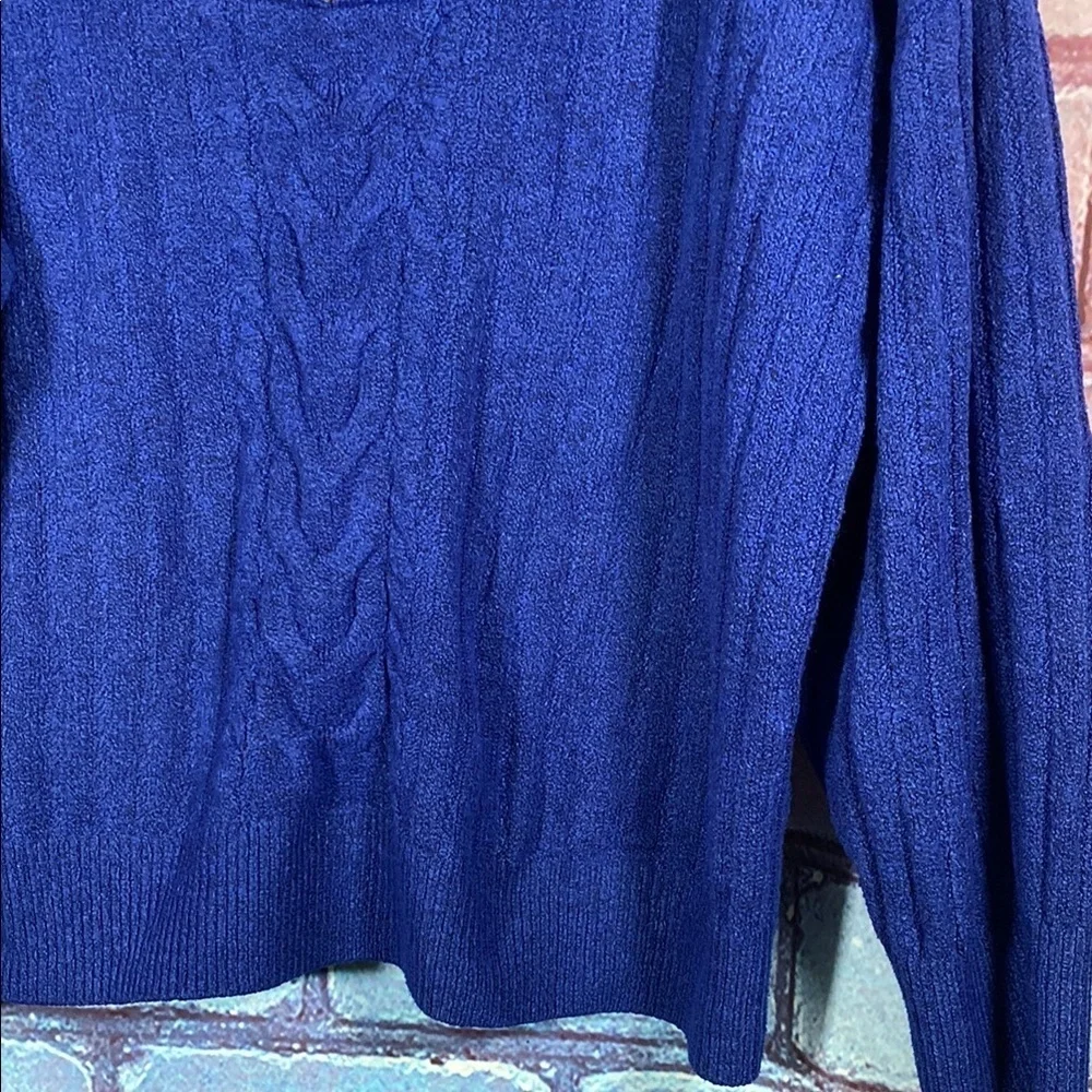 St. John’s Bay Royal Blue Women's 2X Quarter Zip Pullover Sweater Knit Mock Neck